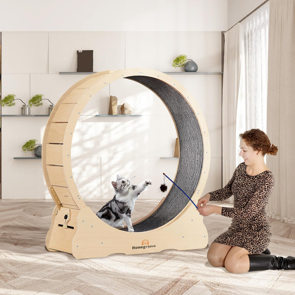 Homegroove Cat Wheel narrow gap design reduces paw pinching risk.