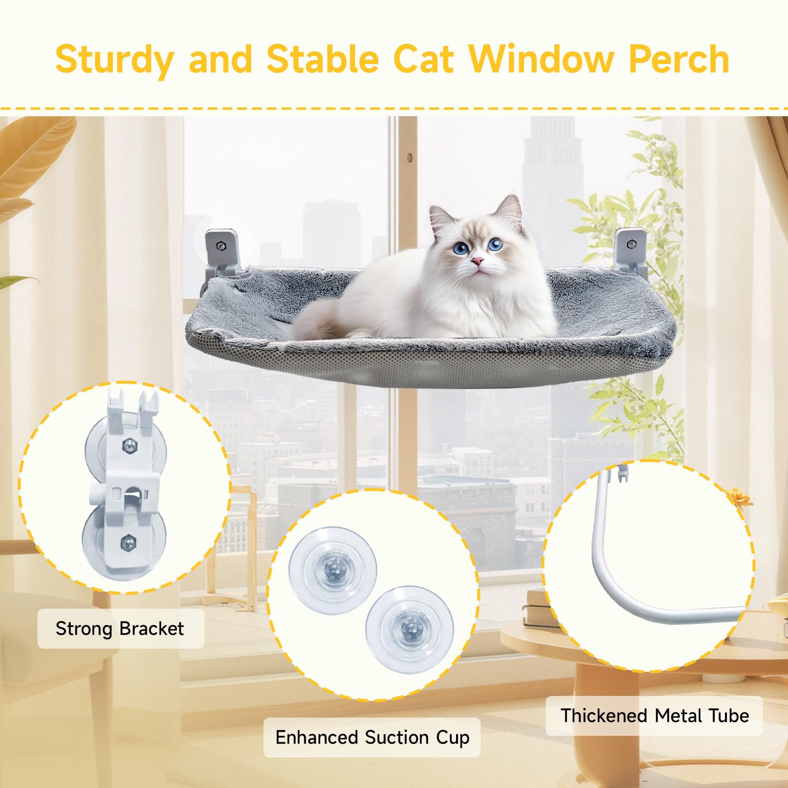 Homegroove cat window perch 24x12 provides ample room for lounging