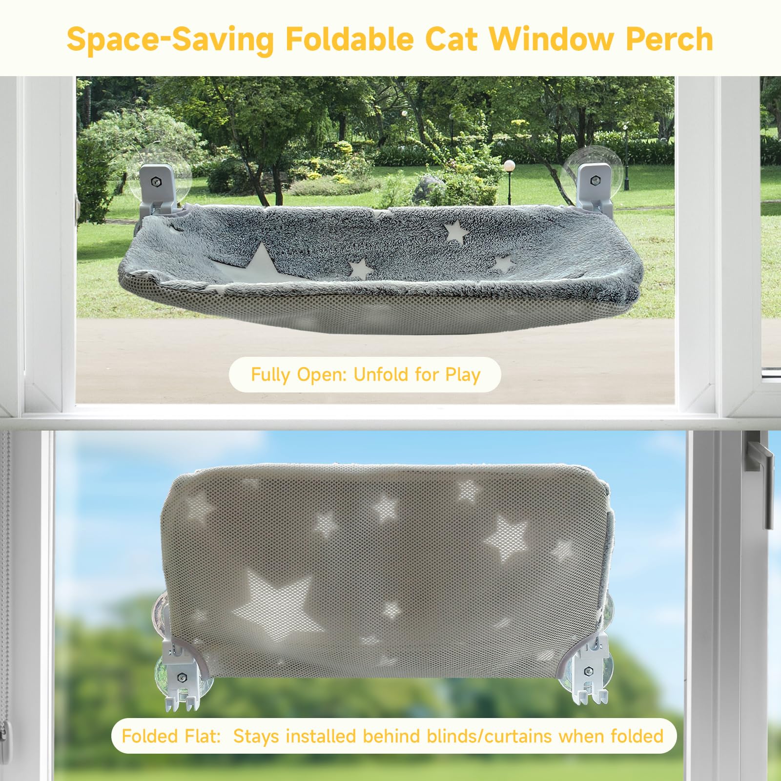Homegroove cat window perch foldable design saves space