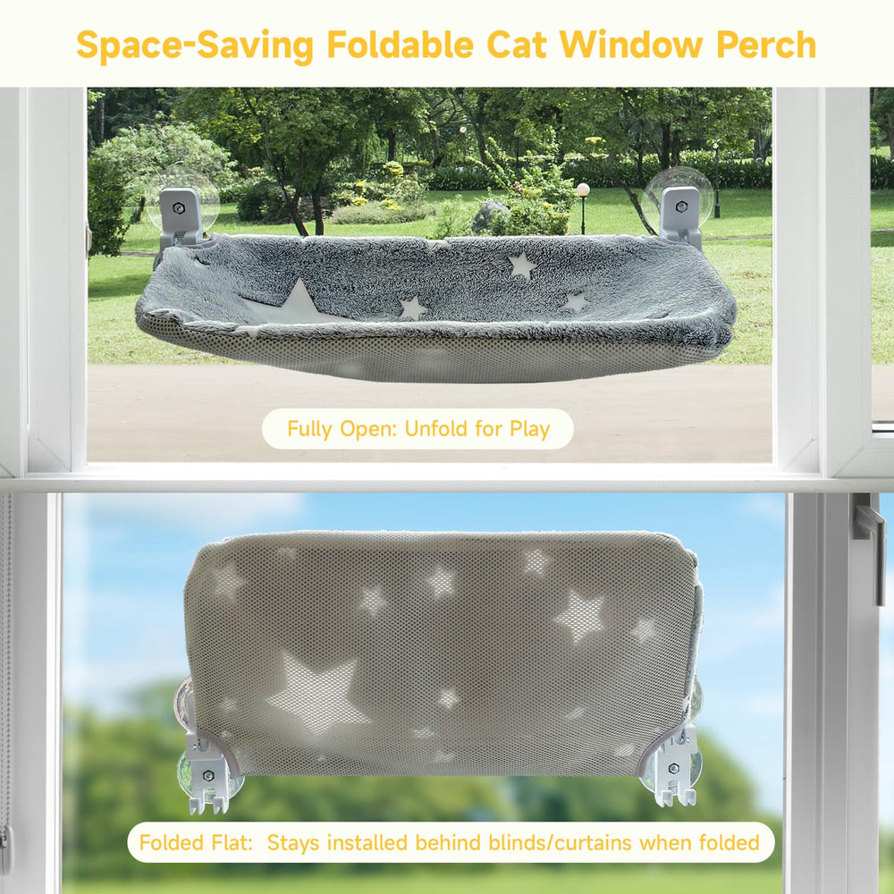 Homegroove cat window perch foldable design saves space