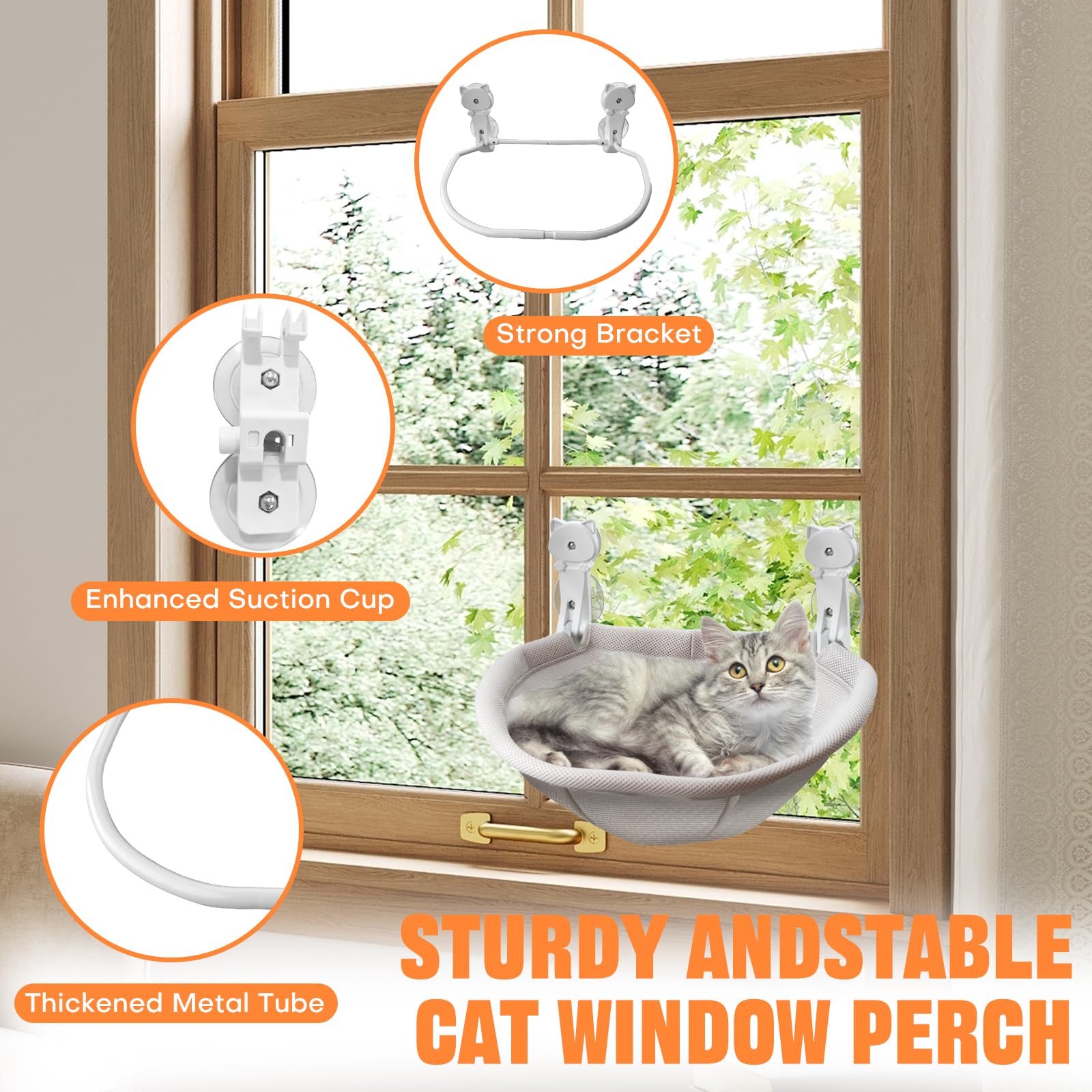 Homegroove Nest-style window perch for curled sleeping comfort.