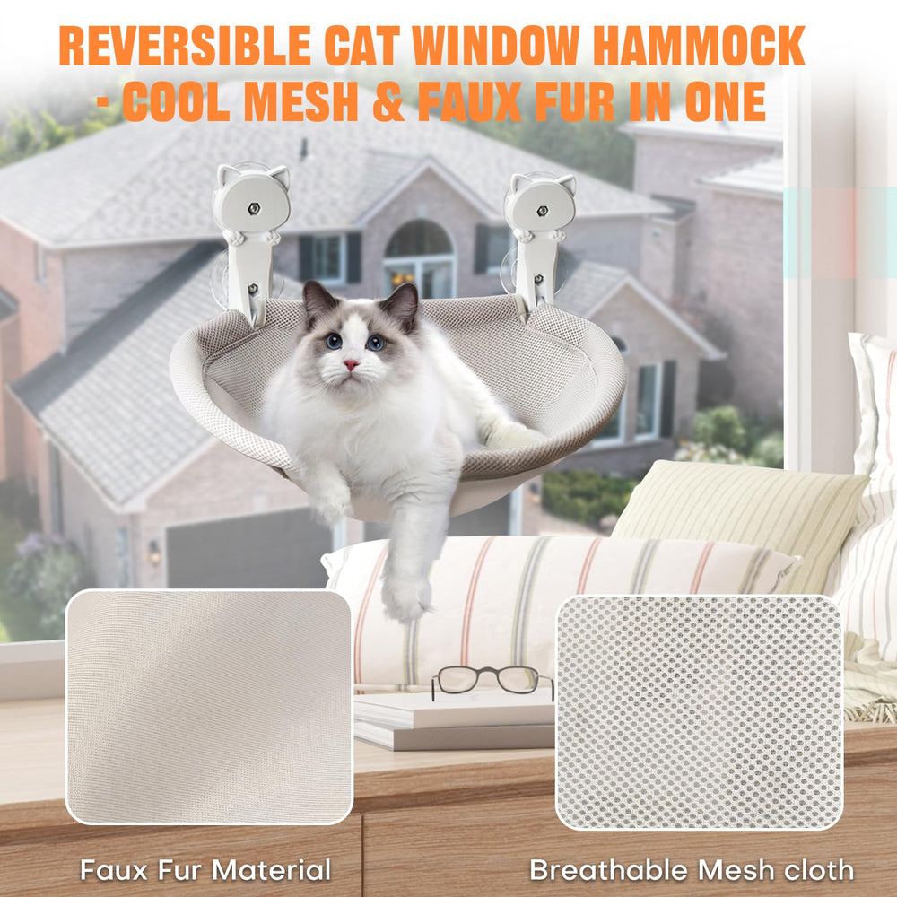 Homegroove Cat Window Perch with suction cups for secure mounting.
