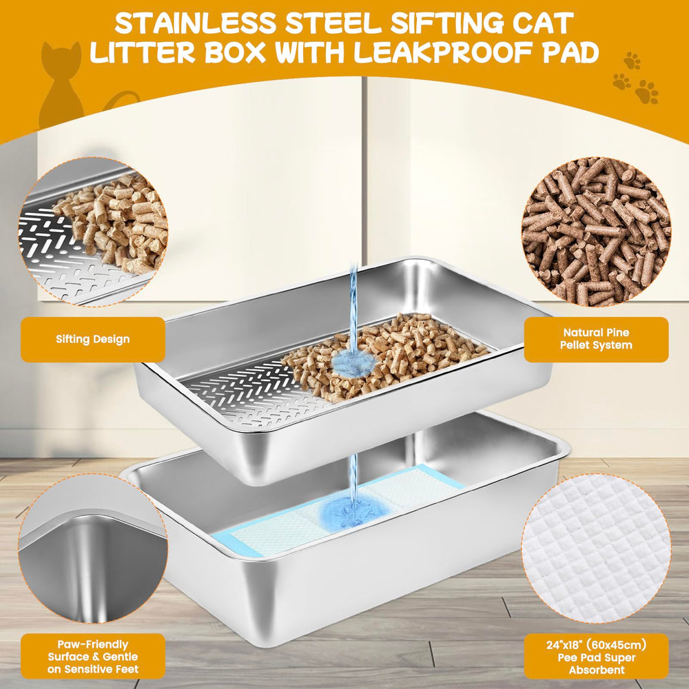 Homegroove pine pellets-compatible litter box showcases versatile litter options
