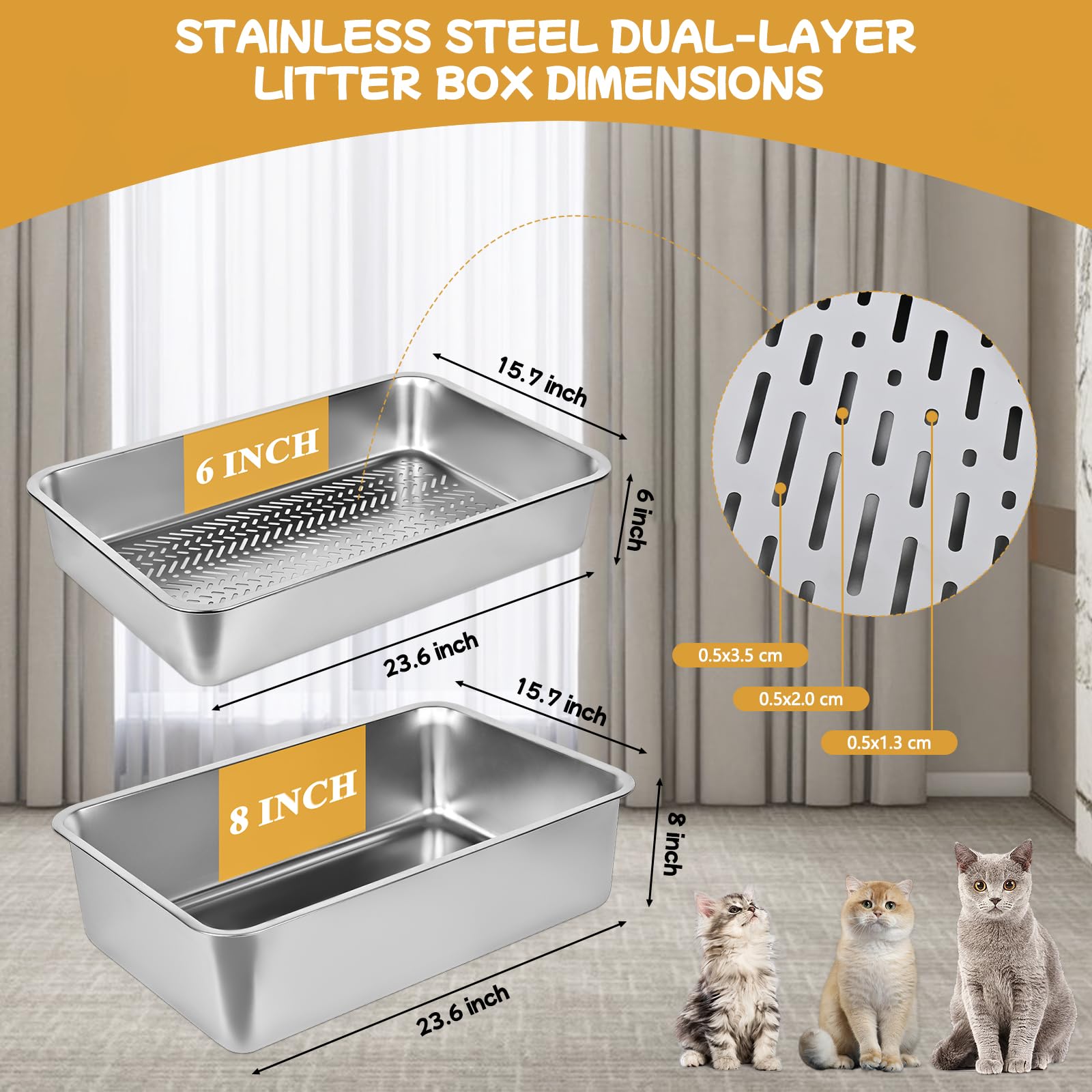 Homegroove XXL sifting litter box side view highlights tall walls for reduced scatter