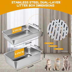 Homegroove XXL sifting litter box side view highlights tall walls for reduced scatter