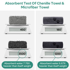 HOMEIDEAS dog towels chenille pockets provide better grip while drying legs and belly