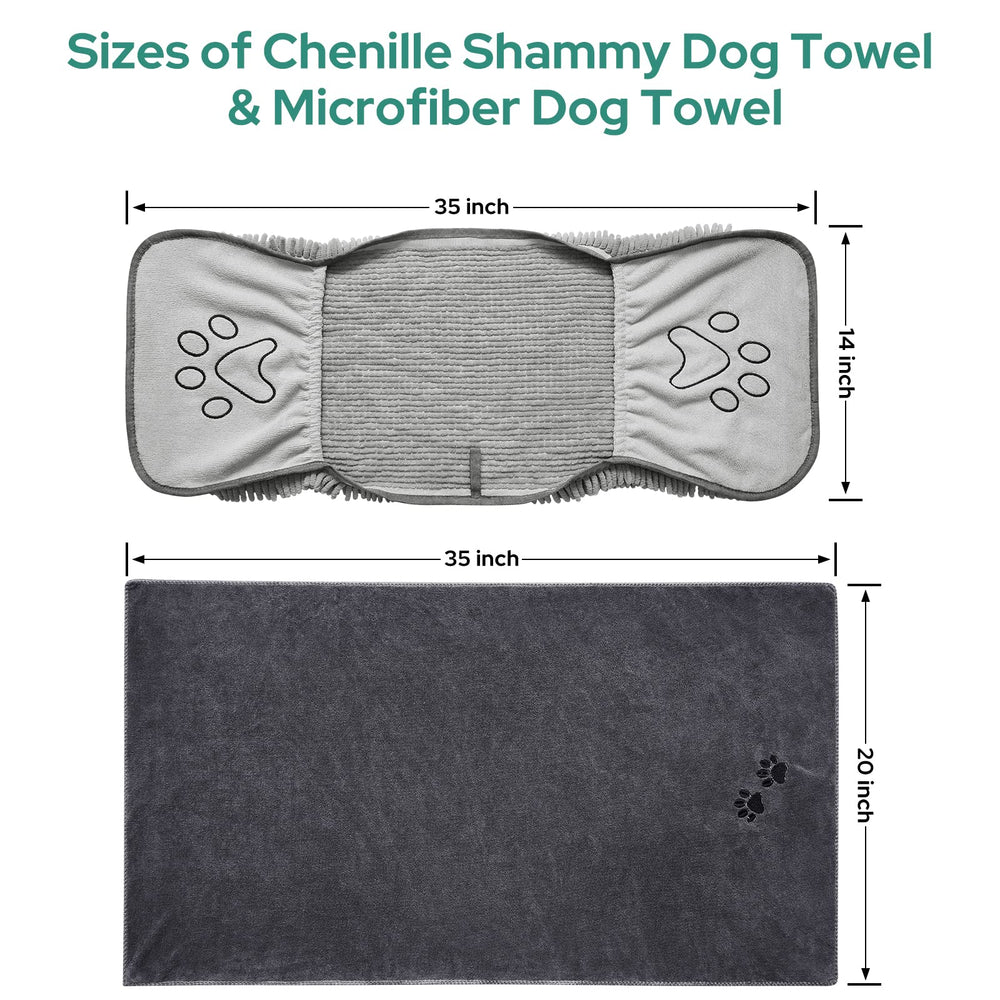 HOMEIDEAS dog towels loop design easy to hang and store