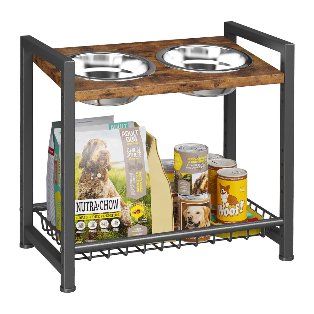 Homeiju elevated dog bowls with adjustable stand provide comfortable meals at any height.