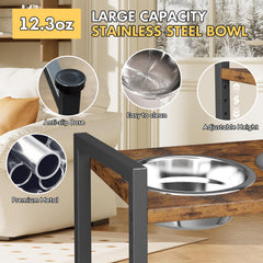 Homeiju space-saving stand consolidates food, water, treats, and toys in one spot.