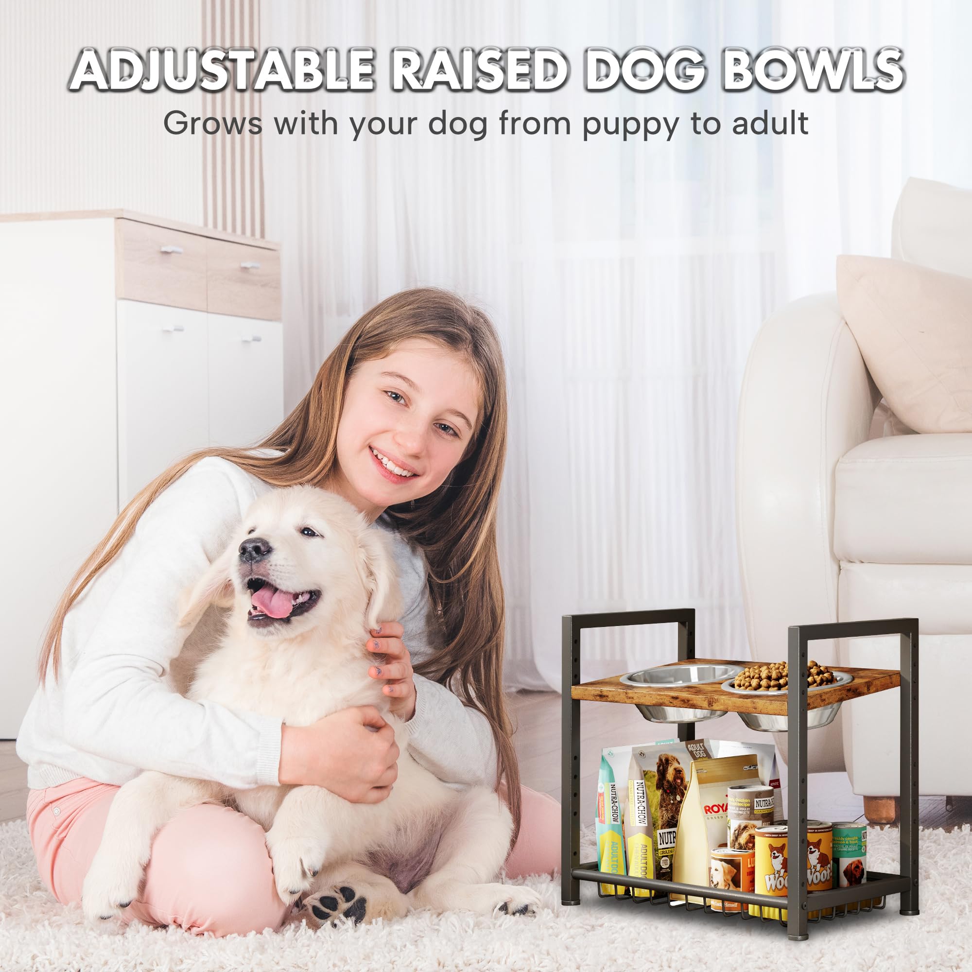 Homeiju two included bowls keep hydration and meals ready to serve.
