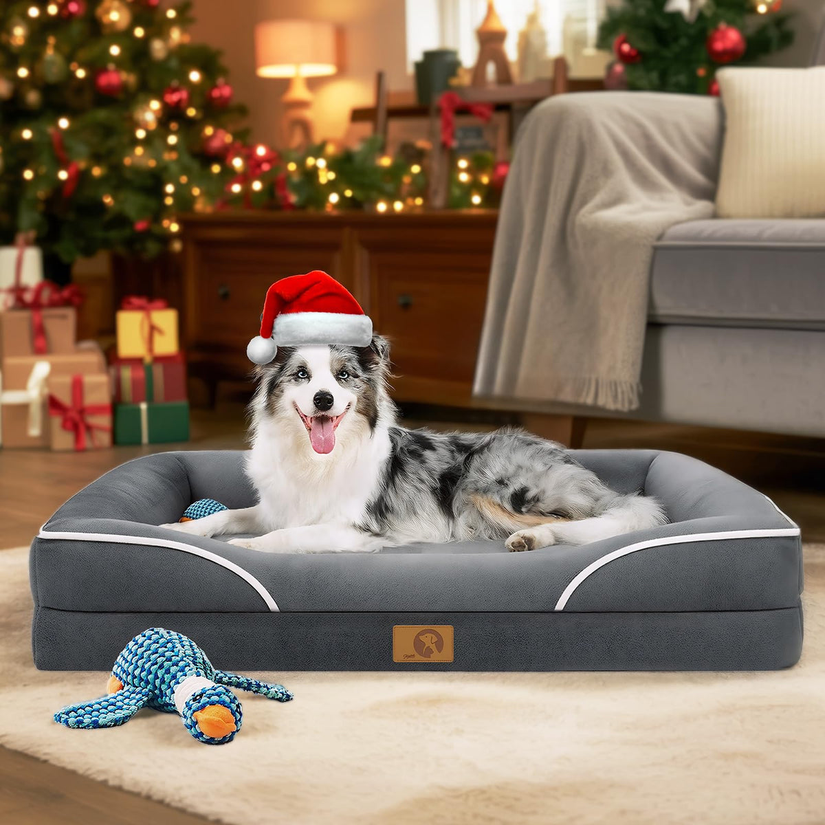 Homemate dog bed close-up shows orthopedic-foam layers for added cushioning.