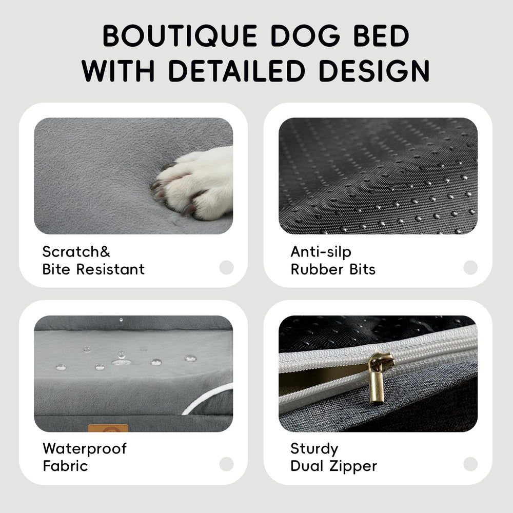 Homemate dog bed waterproof layer helps protect interior foam.