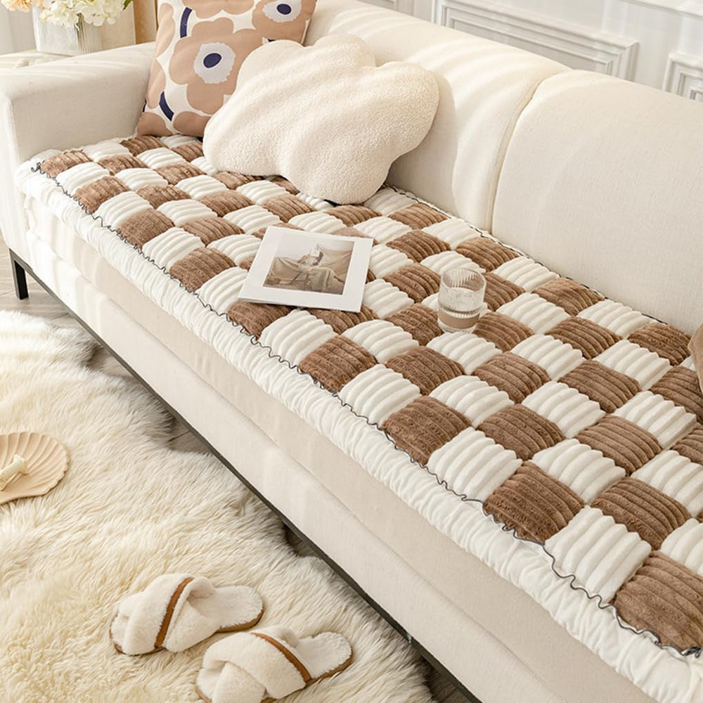 HOMEREFROM pet couch cover anti-slip back keeps sofa secure during play.