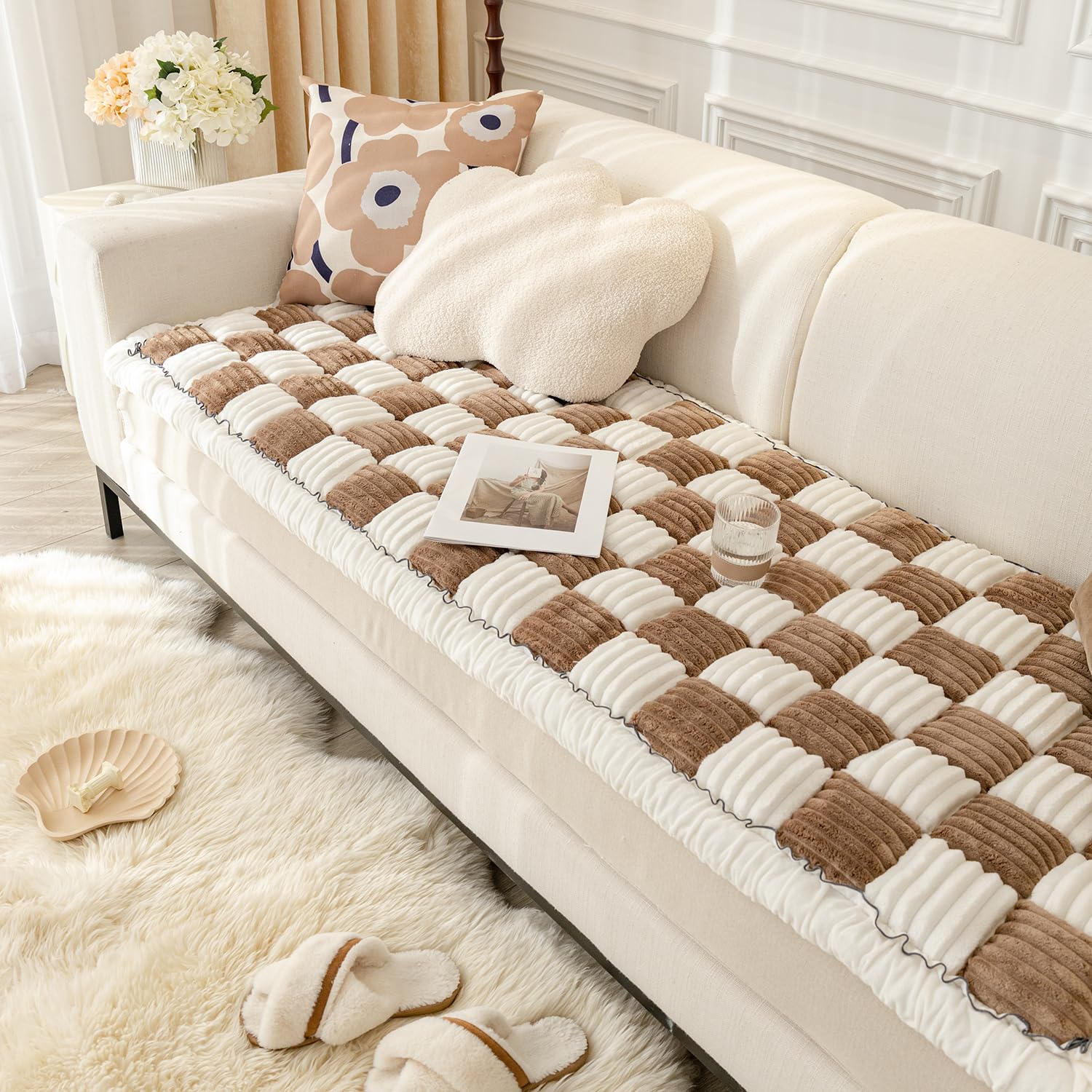 HOMEREFROM multiuse couch cover doubles as cushion and protector.