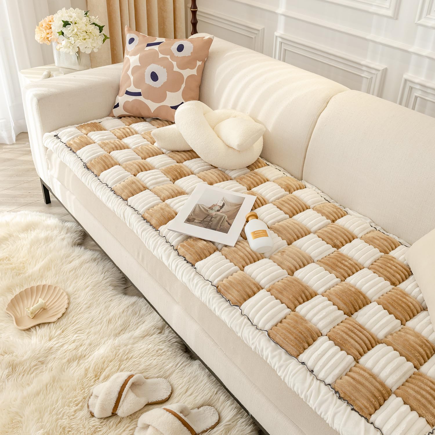 HOMEREFROM Multi-purpose cover serves as sofa protector and floor cushion.