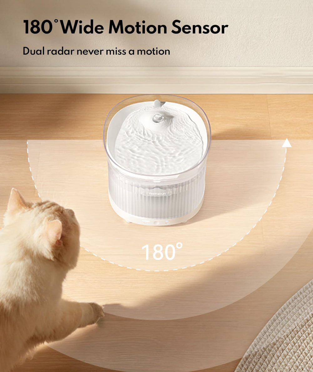 HomeRunPet motion sensor triggers fresh water when your cat passes.