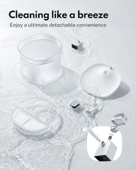 HomeRunPet transparent tank provides a clear view of hydration habits and water levels.