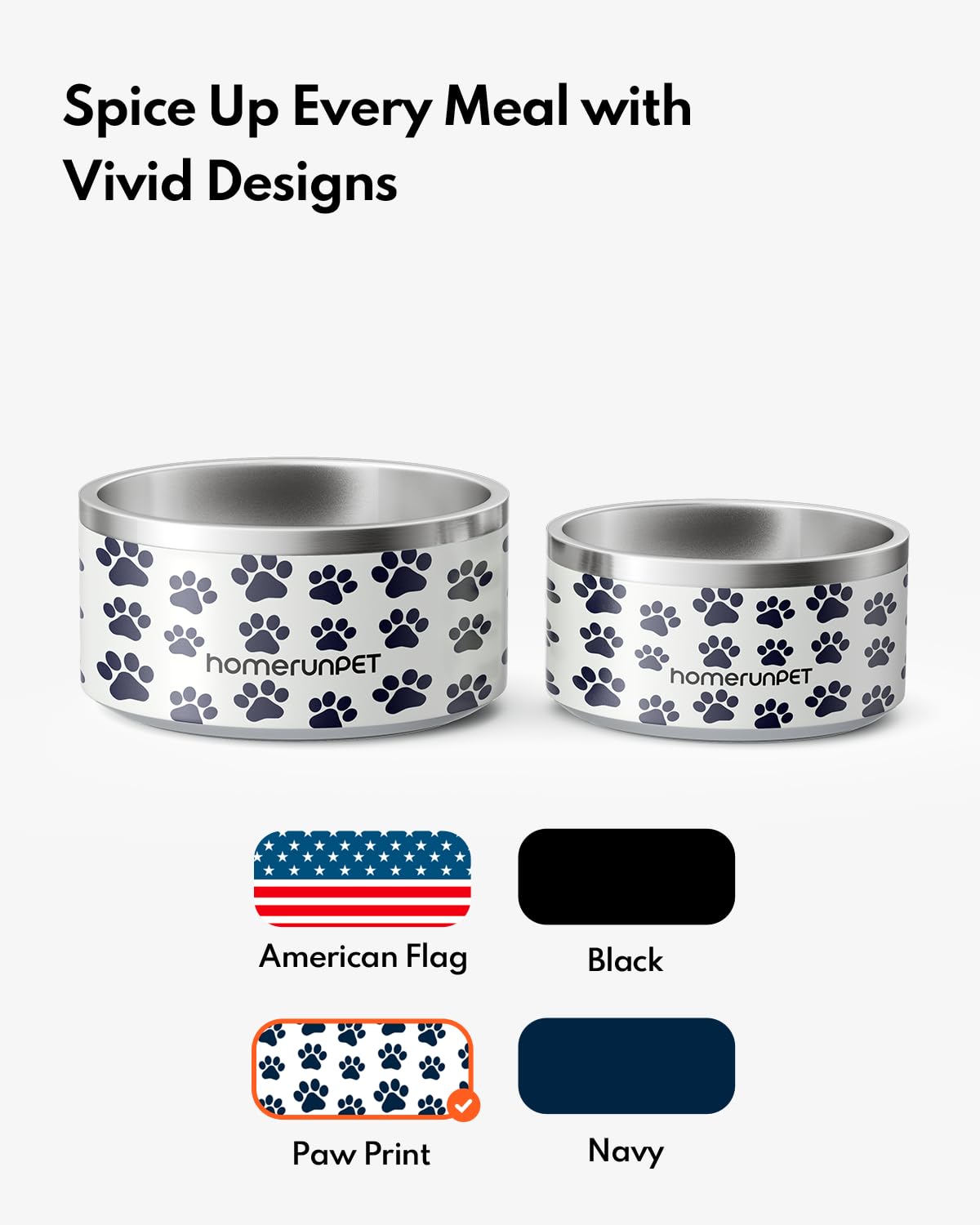 HomeRunPet curved-design dog bowl reduces spills during feeding.