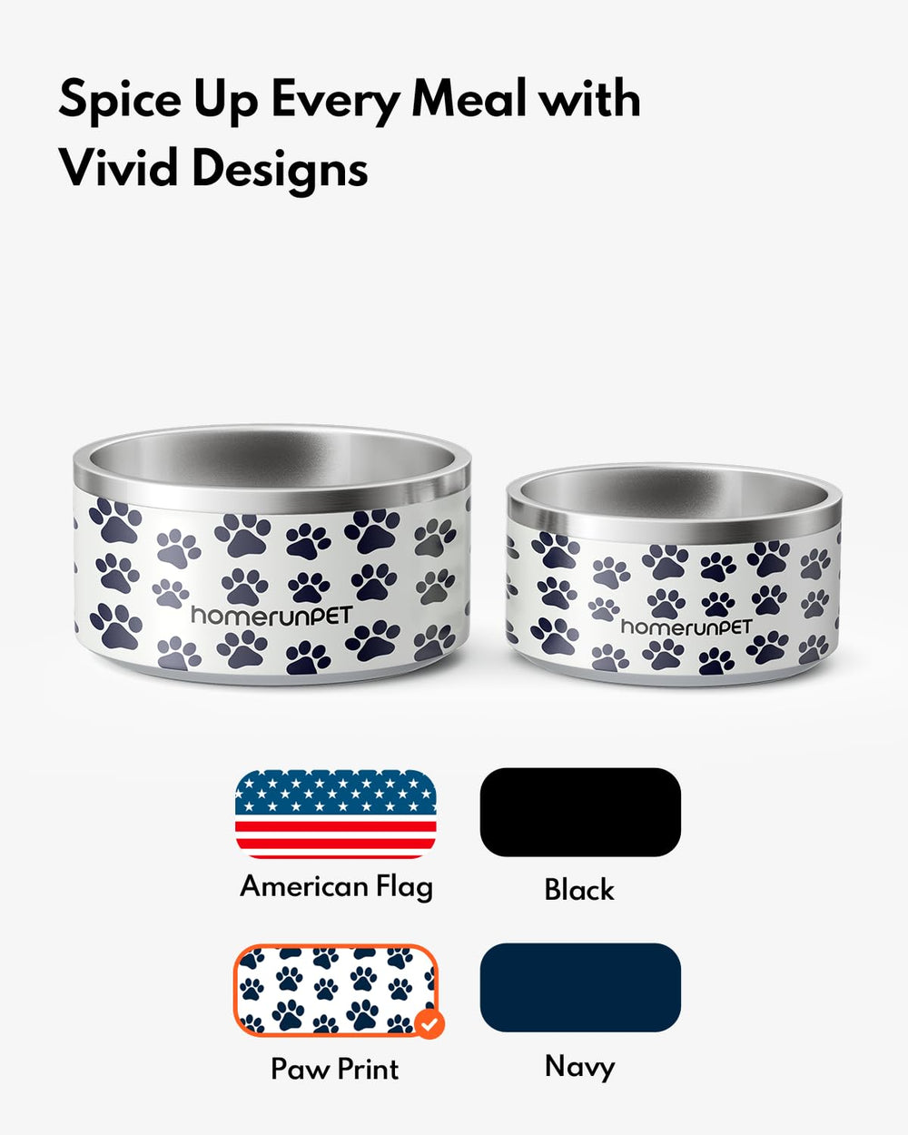 HomeRunPet curved-design dog bowl reduces spills during feeding.