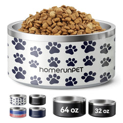 HomeRunPet dog bowl with non-slip base keeps meals in place.