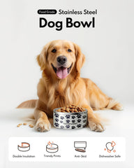 HomeRunPet insulated stainless steel dog bowl (32oz) keeps water cold.