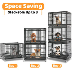 Homey Pet 37-inch stackable crate open-top for training and cleaning.