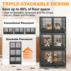 Homey Pet 43 Inch Dog Crate top view illustrates open-top training opportunities