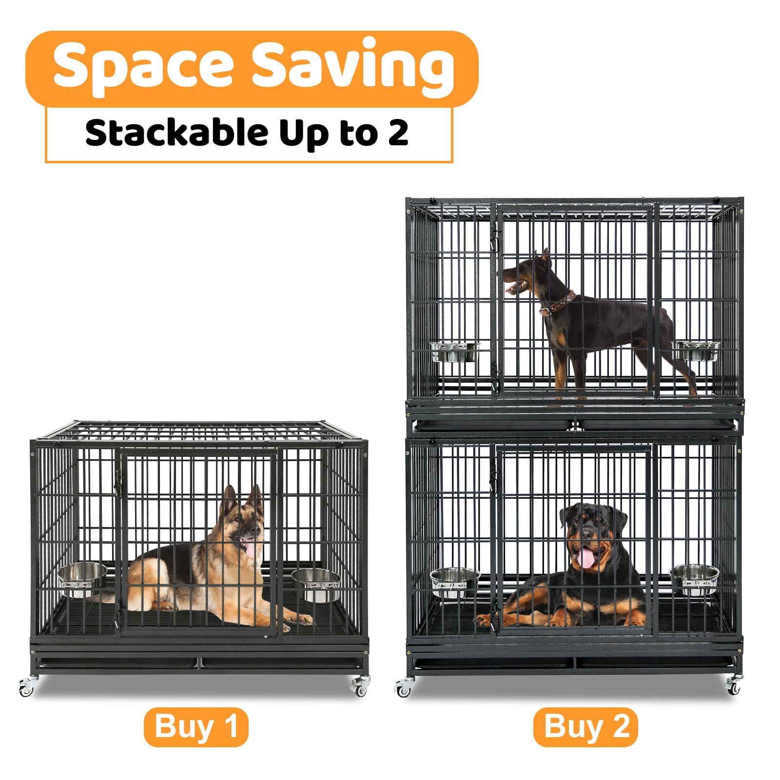 Homey Pet 48in crate open-top design supports crate training and easy cleaning.