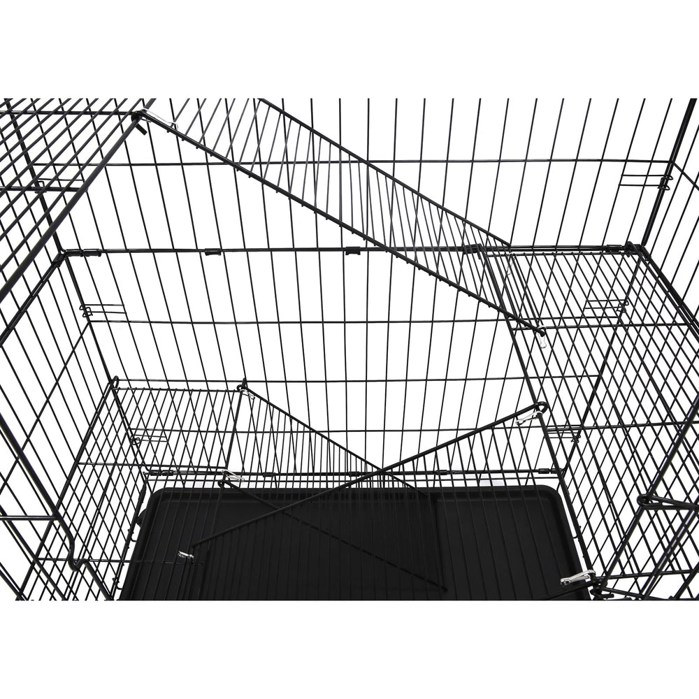 Homey Pet 50-inch cat cage collapsible-storage demonstrates easy folding and compact storage.