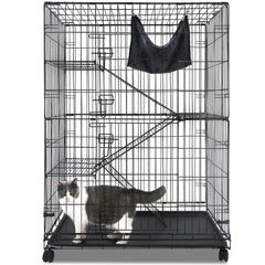 Homey Pet 50-inch cat cage front view shows spacious interior for multiple cats.