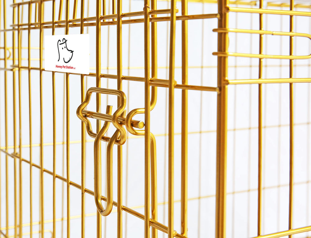 Homey Pet folded crate for compact storage in tight spaces.