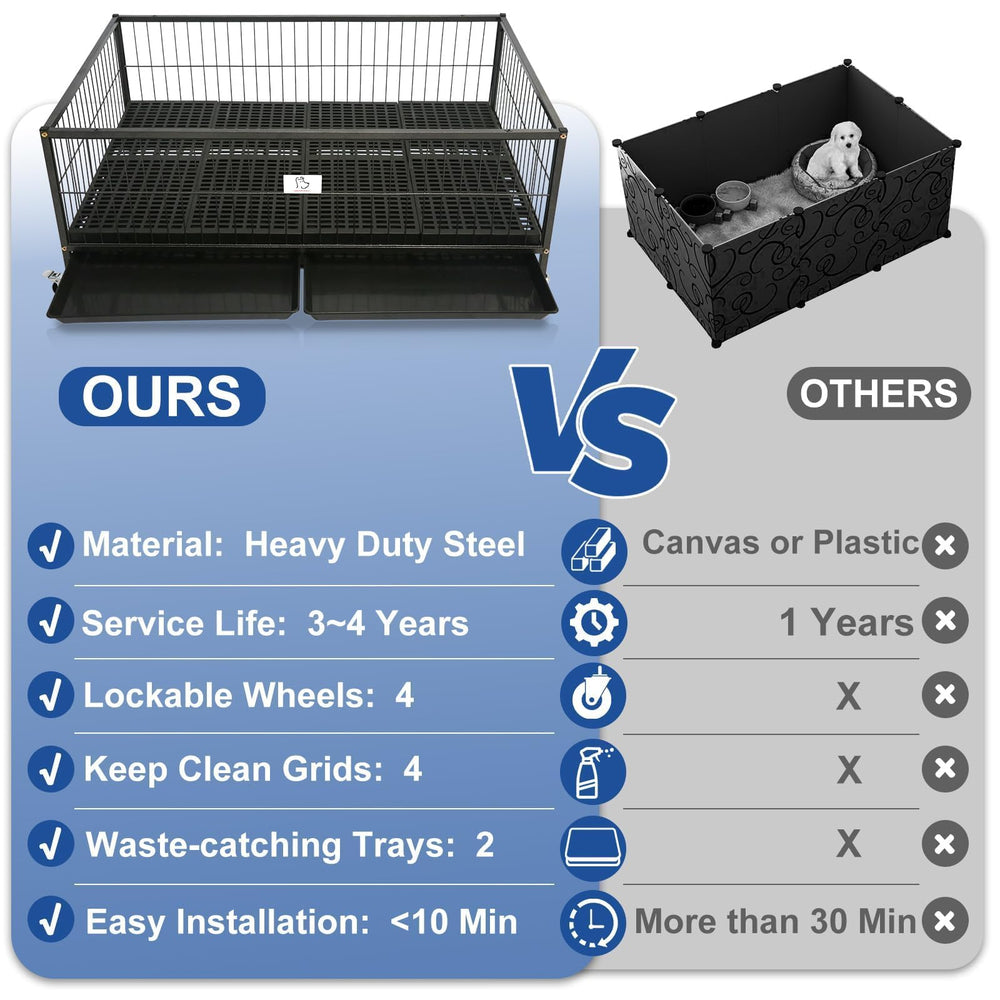 Homey Pet 43 Inch Whelping Box interior offers ample space for nursing and growth.