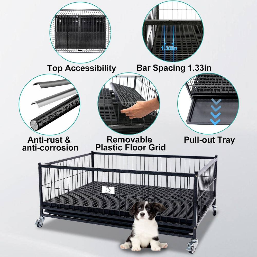 Homey Pet removable trays and floor grids simplify cleaning and maintenance.