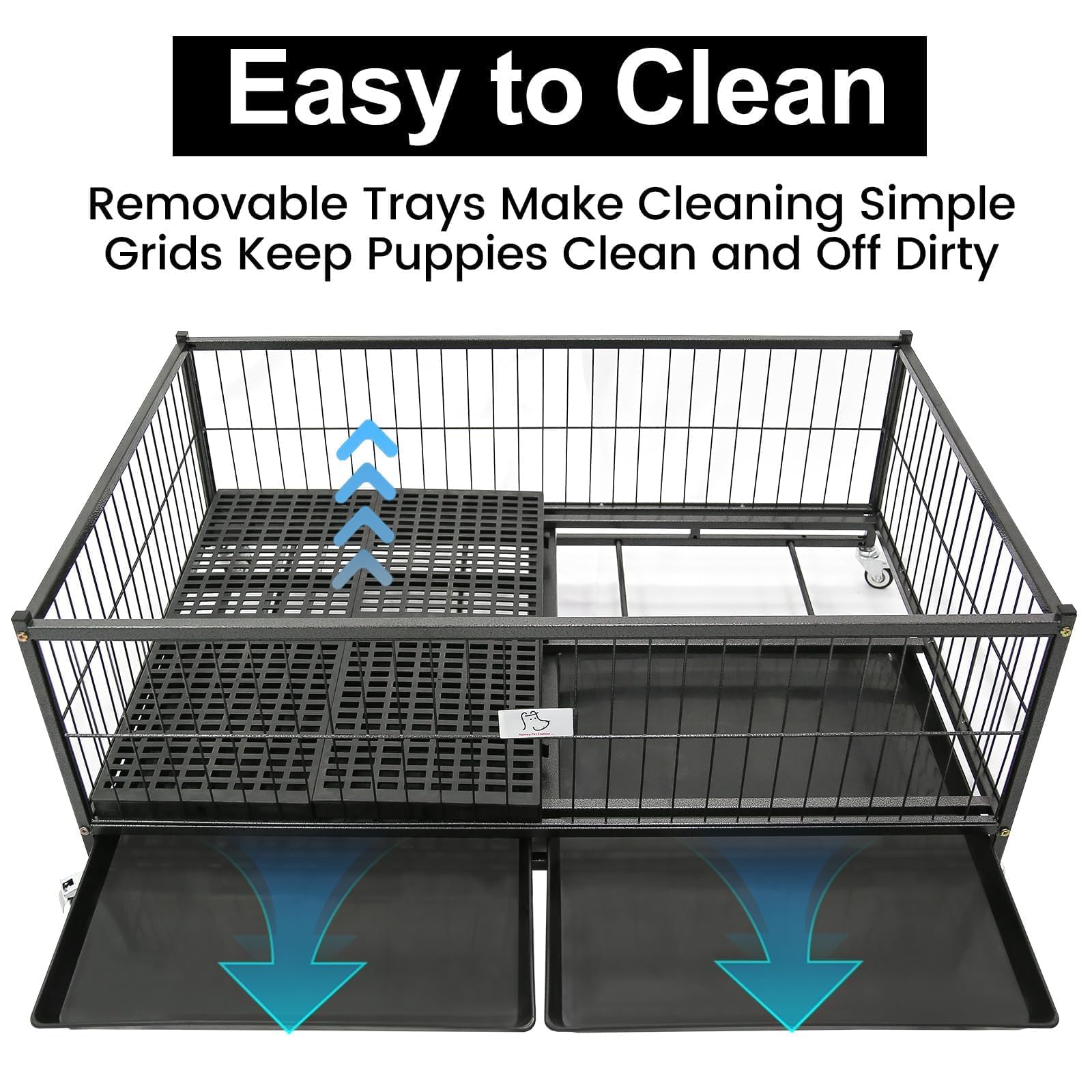 Homey Pet whelping box top opening allows mother access while pups stay secure.