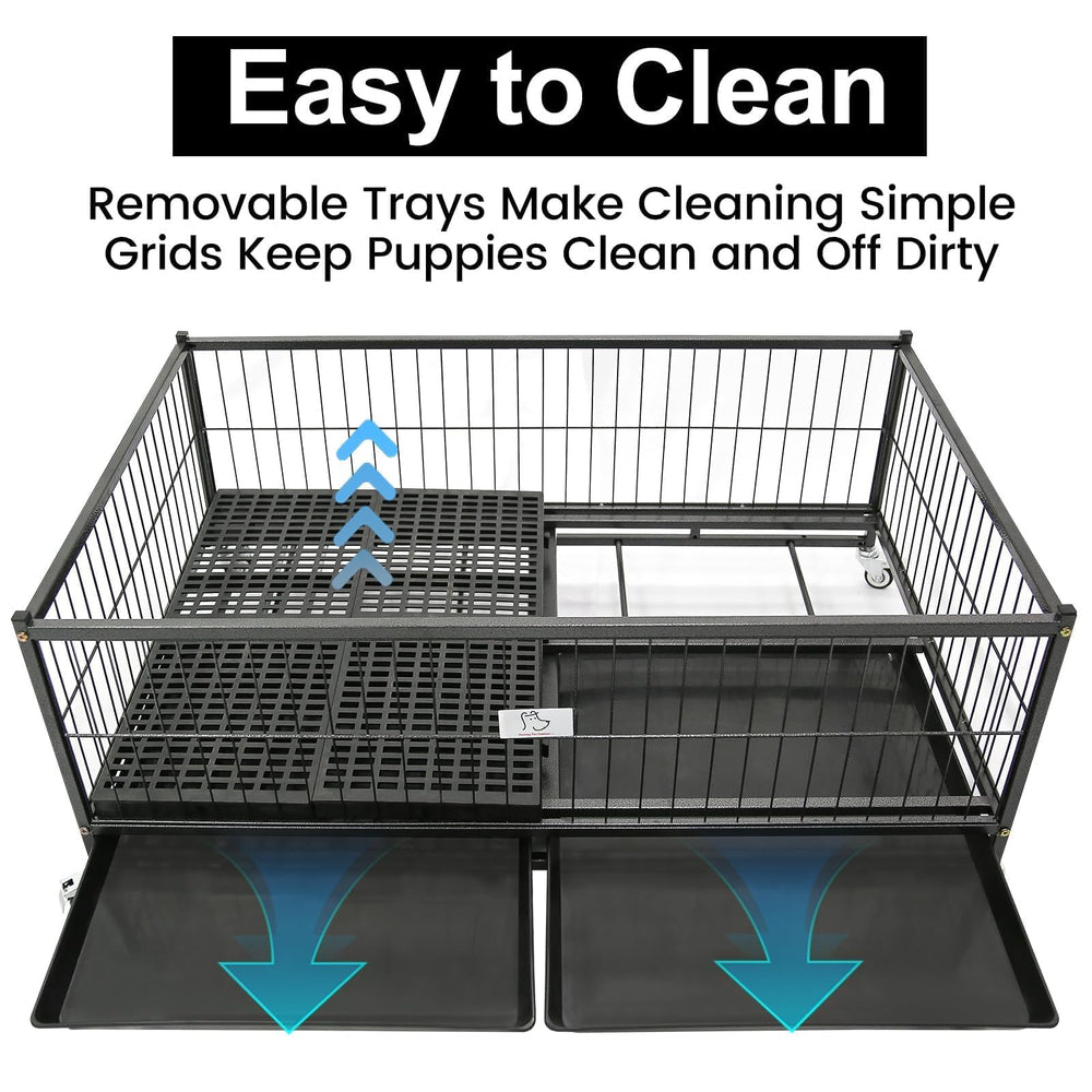 Homey Pet whelping box top opening allows mother access while pups stay secure.