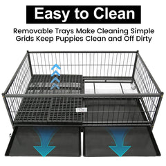 Homey Pet whelping box top opening allows mother access while pups stay secure.