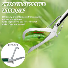 HOMEYA snake tongs non-slip handle provides secure grip.