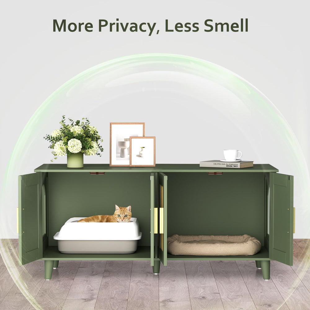 Homhedy enclosure showing 47-2 inch length for fit with most litter boxes