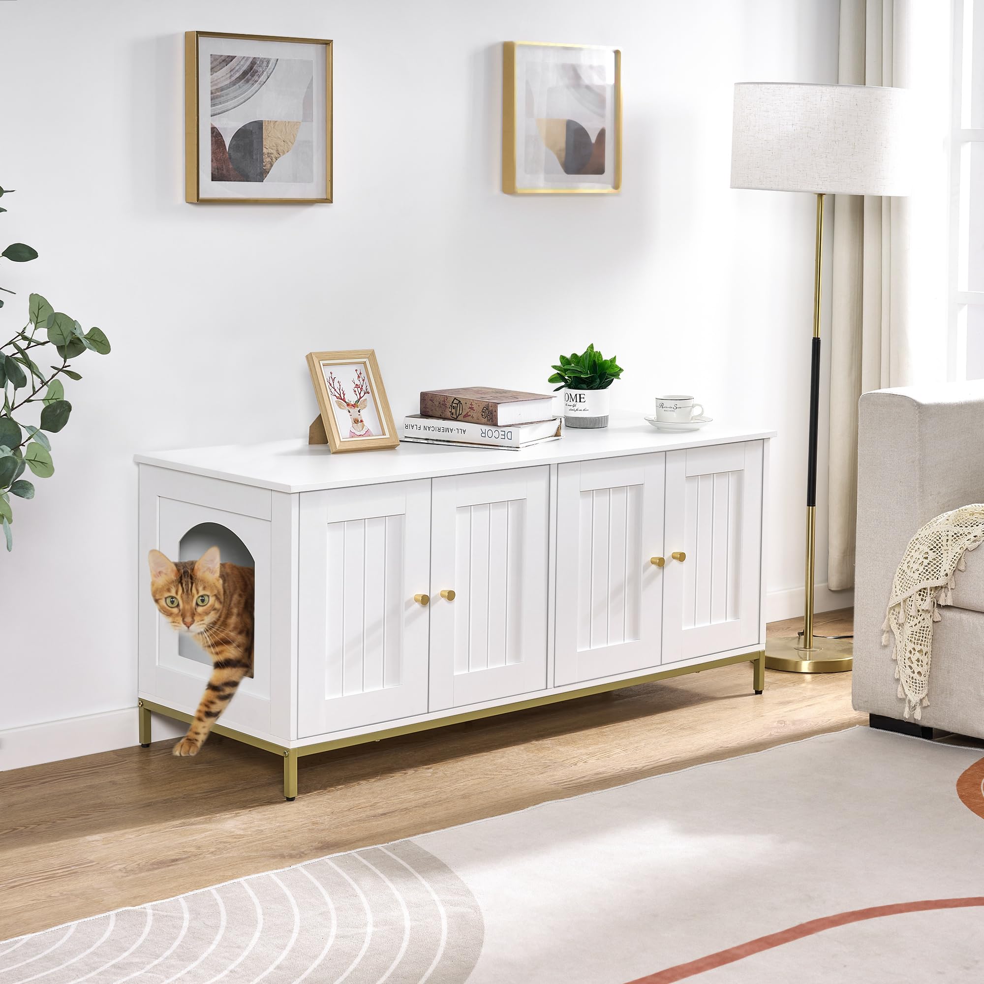 Homhedy versatile furniture doubles as decor or a small media stand.