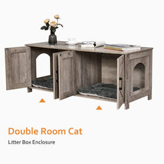 Homhedy enclosure with double cabinet doors enables easy scooping and tidy storage