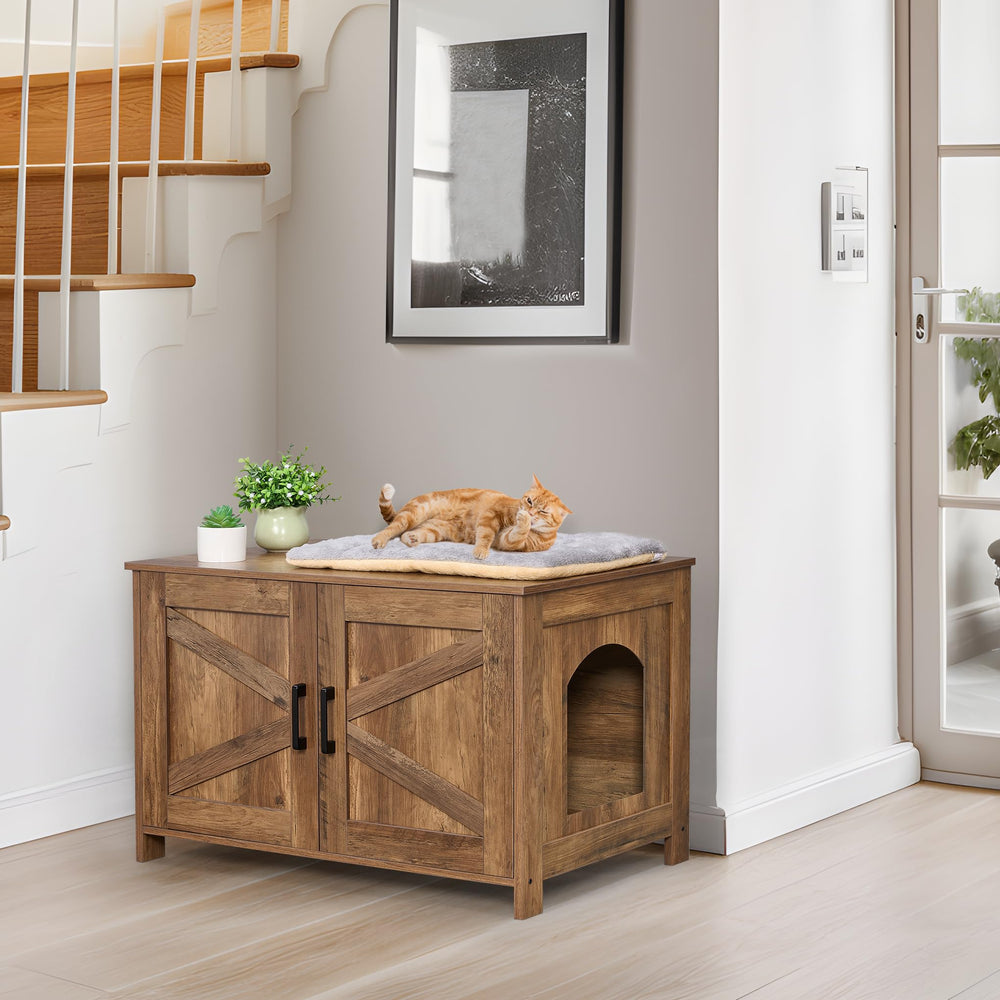 Homhedy cat litter box enclosure end-table-design blends with sofa-side decor and doubles as surface space
