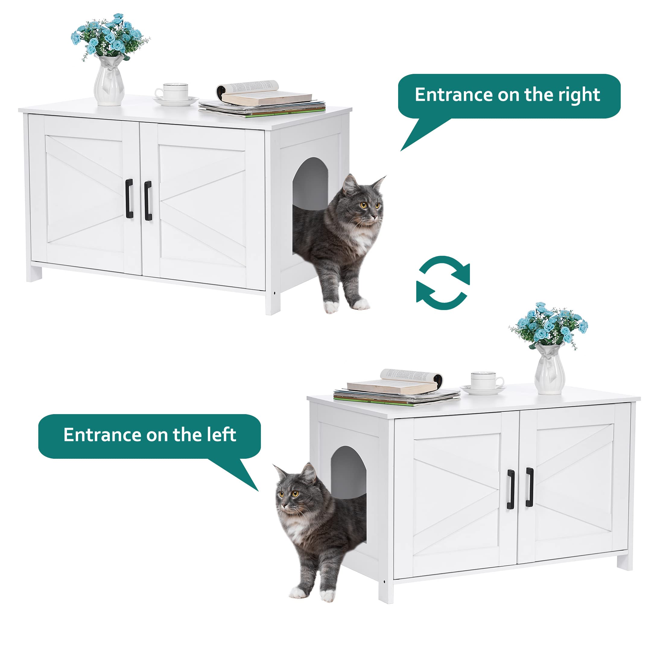 Homhedy cat litter box enclosure used as end table blends with decor