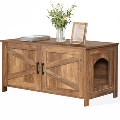 Homhedy cat litter box enclosure front view highlights a stylish, space-saving hideaway.