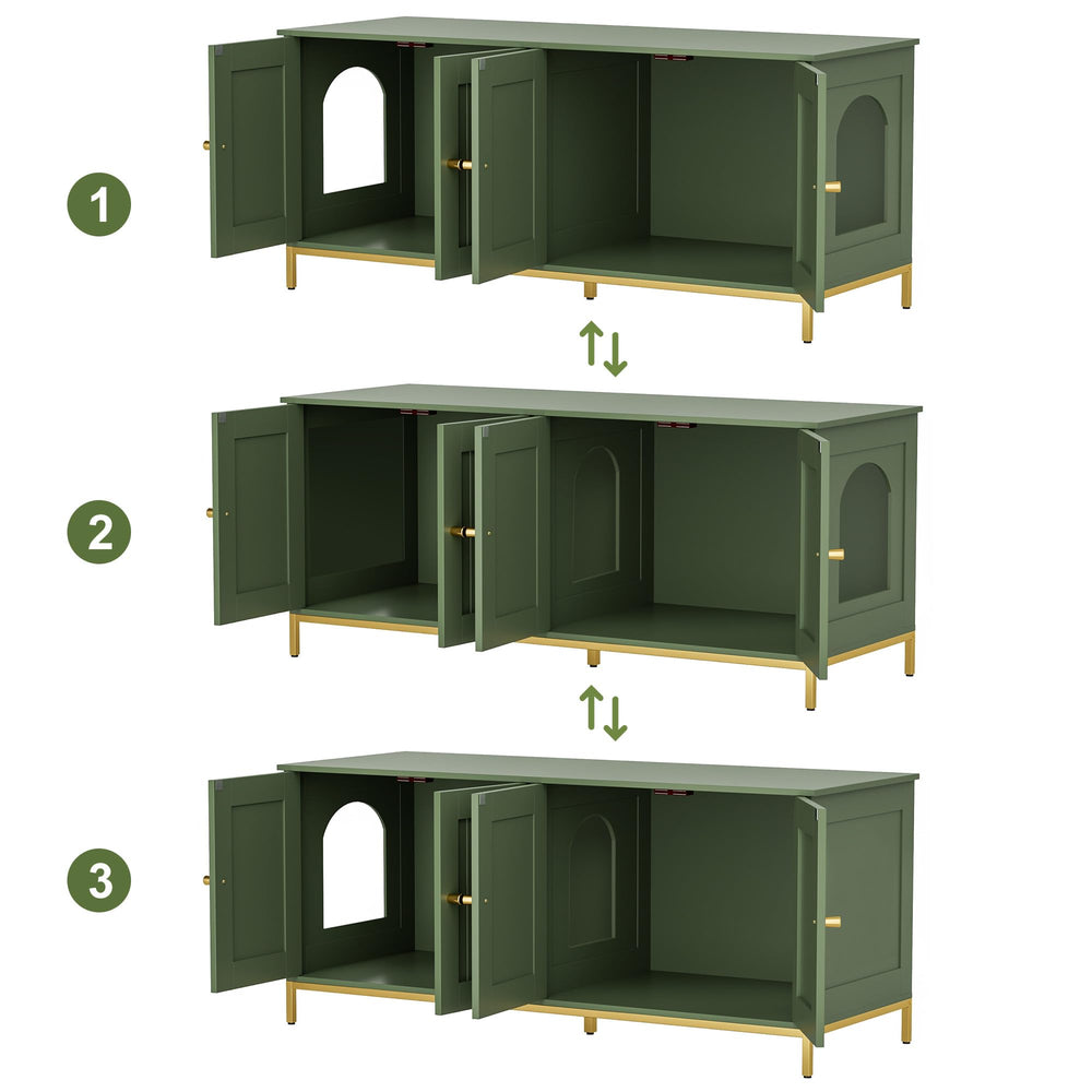 Homhedy cat litter enclosure hidden space helps keep living areas neat.
