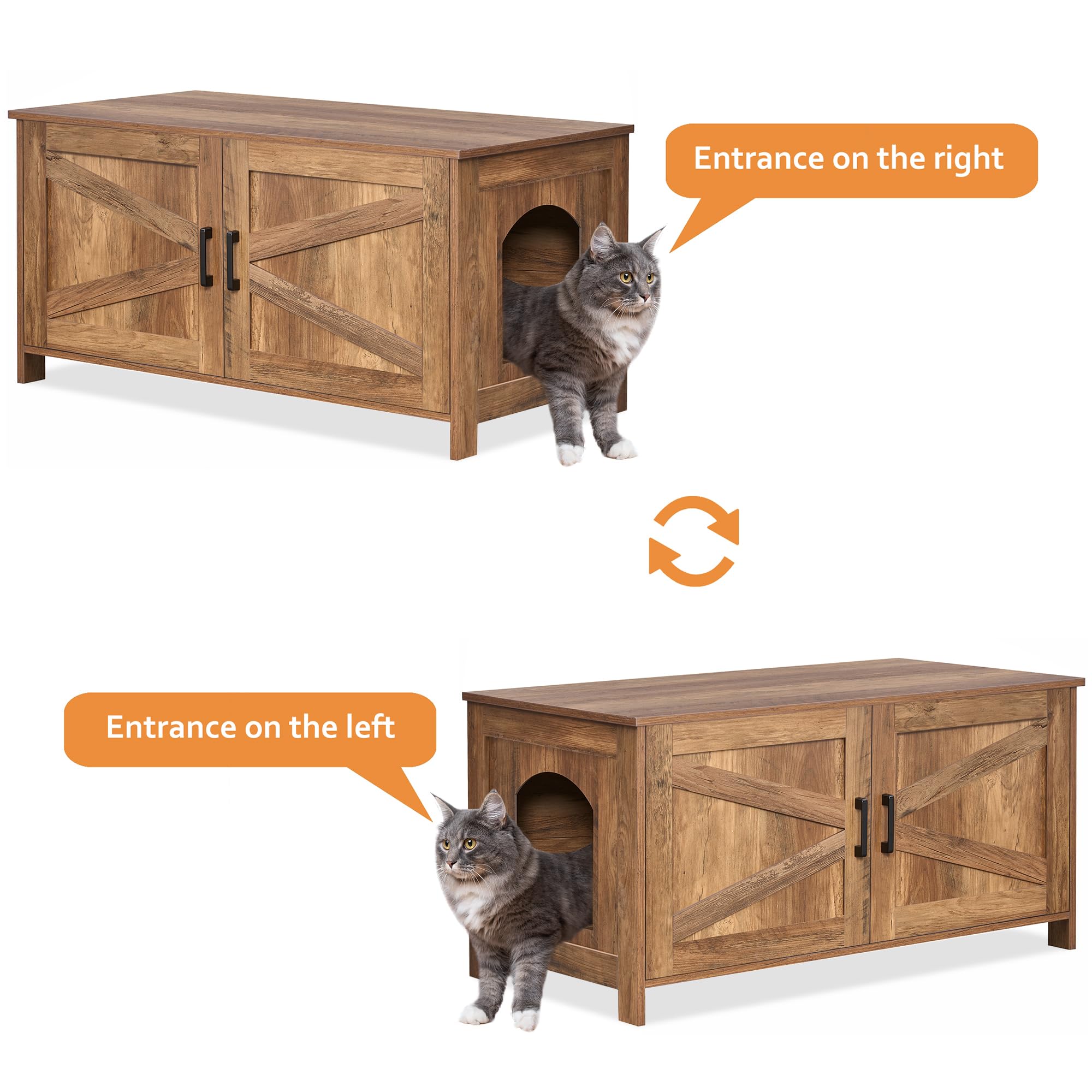 Homhedy interior with litter box shows a hidden cleaning-friendly space.