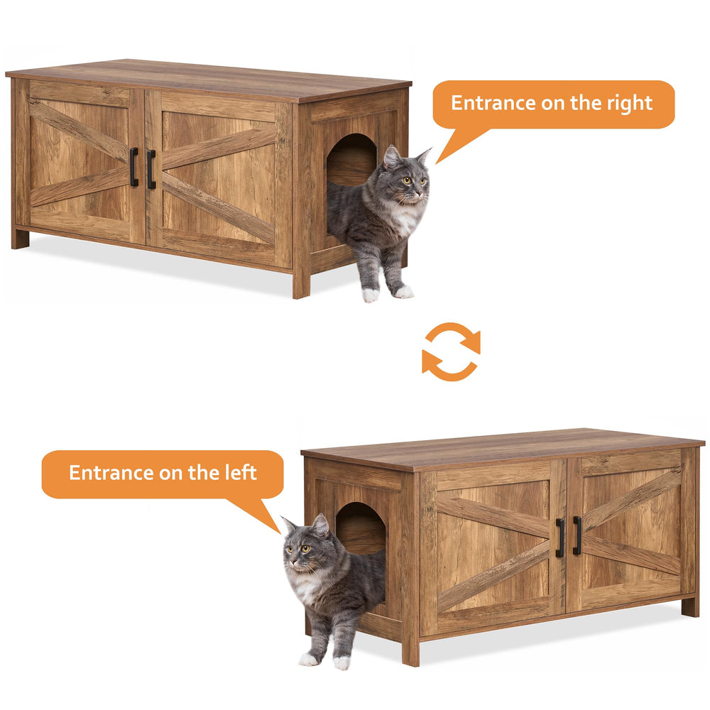 Homhedy interior with litter box shows a hidden cleaning-friendly space.