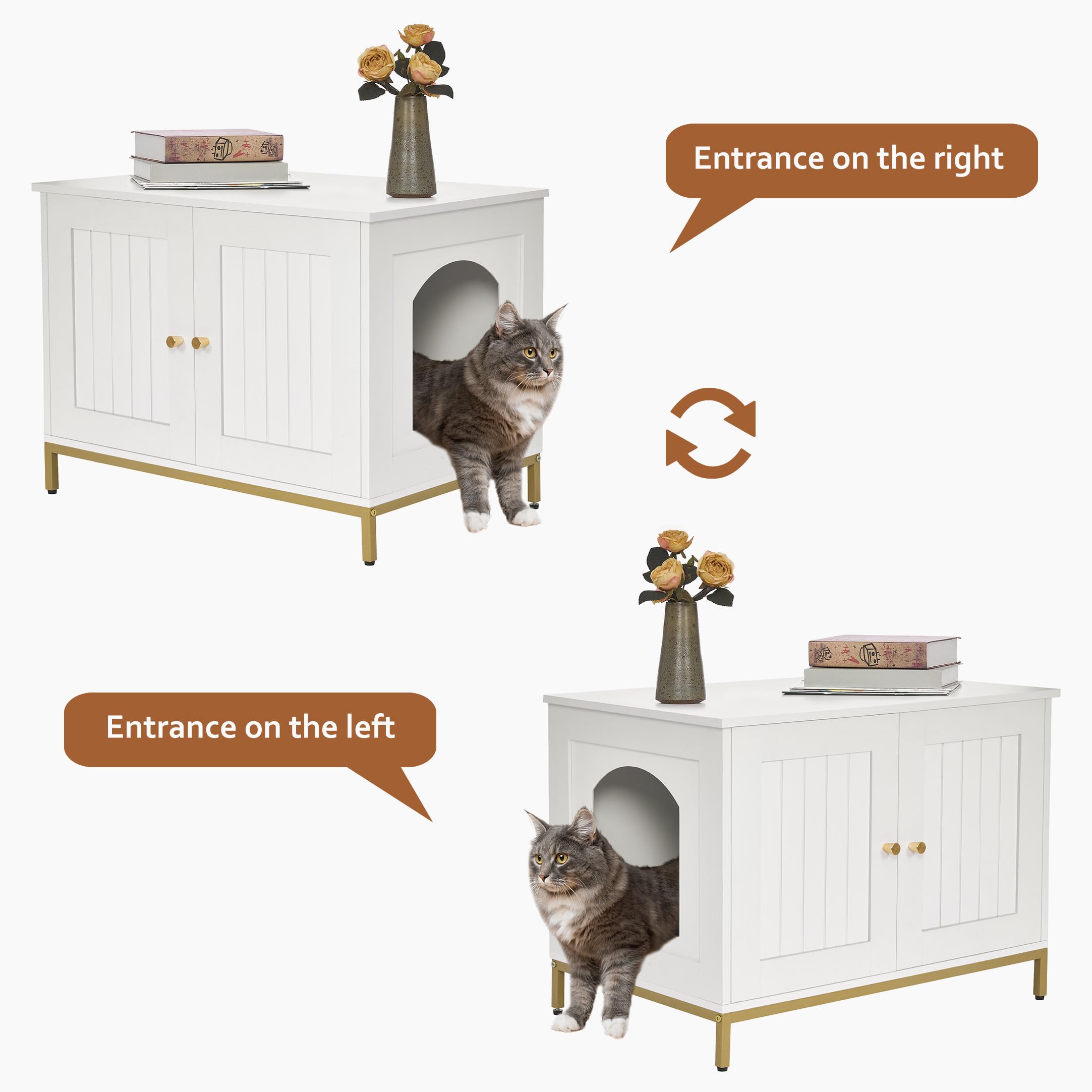 Homhedy cat litter box enclosure top surface plant placement idea.