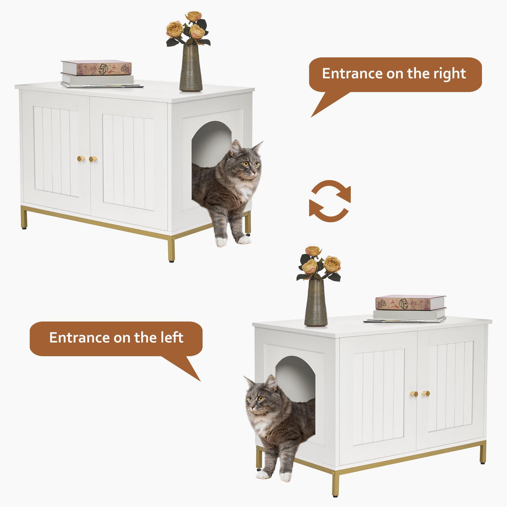 Homhedy cat litter box enclosure top surface plant placement idea.