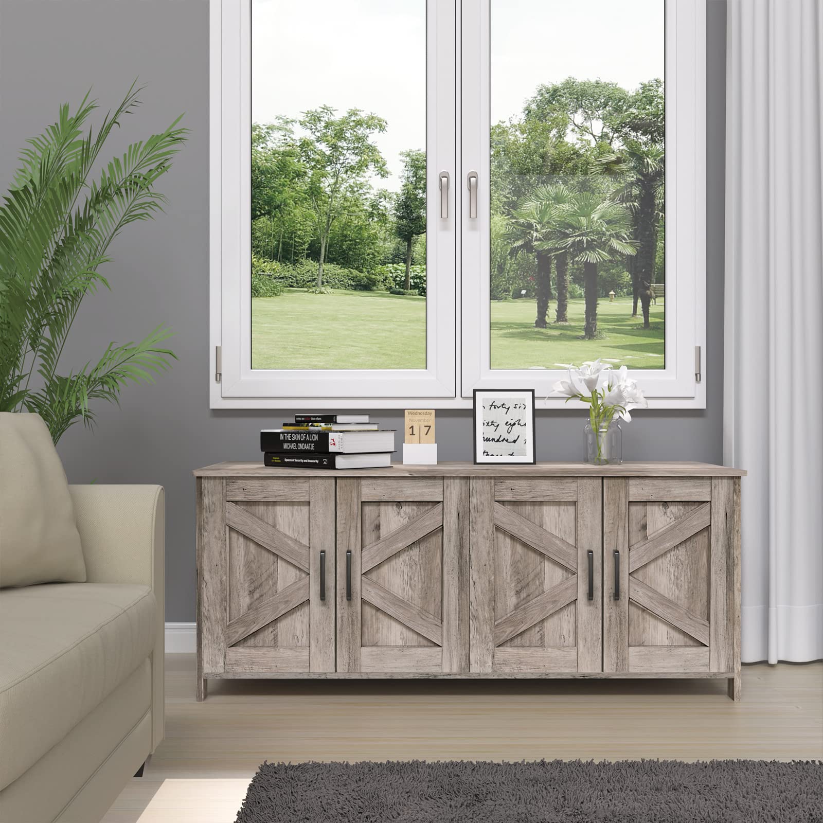 Homhedy top surface doubles as a stylish end table for decor