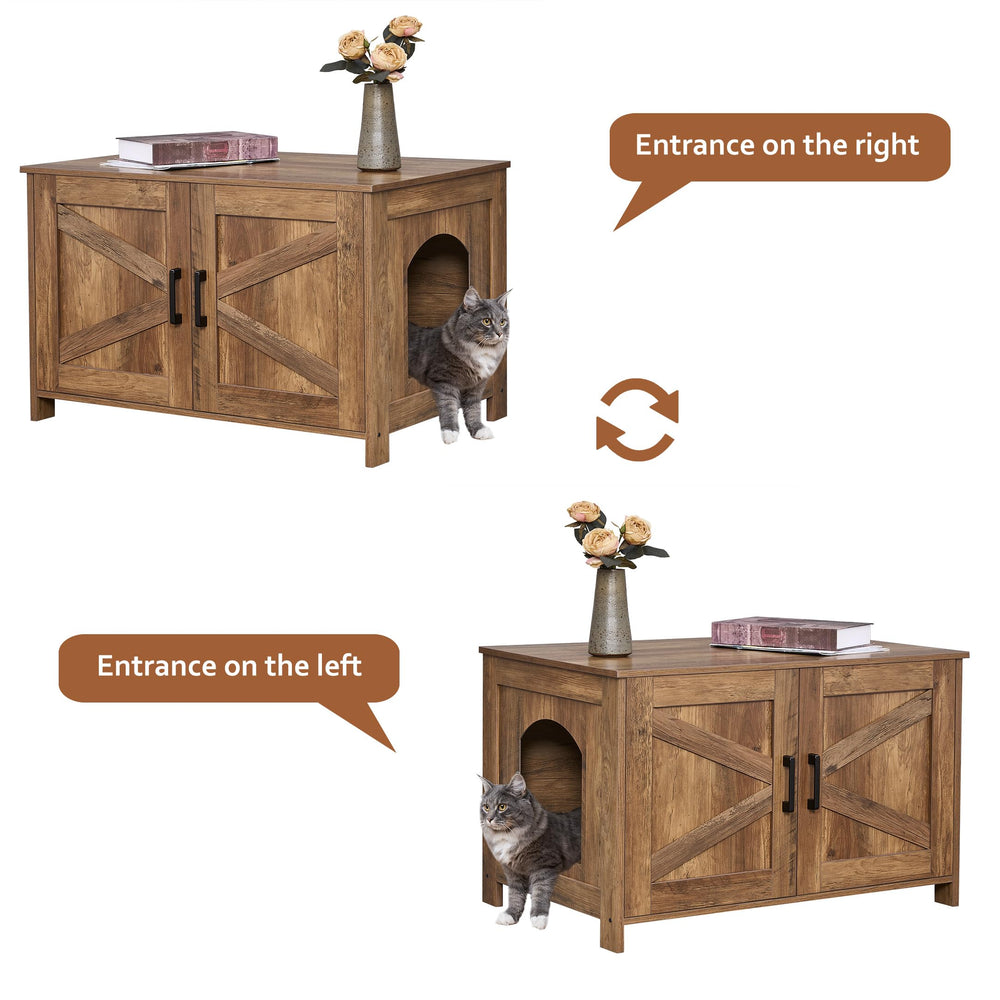 Homhedy cat litter box enclosure water-resistant-veneer simplifies cleaning and keeps surfaces looking new